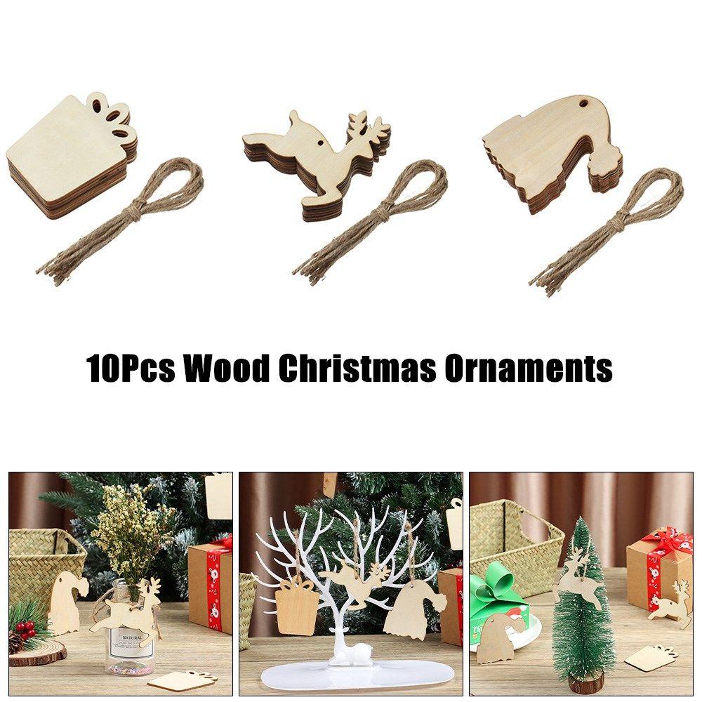 SUENIN Đĩa Gỗ Hình Tuần Lộc Nhiều Màu Sắc Dùng Trang Trí Giáng Sinh DIY