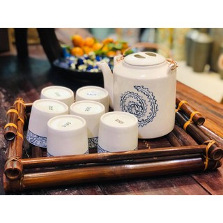 Bộ ấm chén tách uống trà hàng bát tràng vẽ tay xuất khẩu xuất nhật