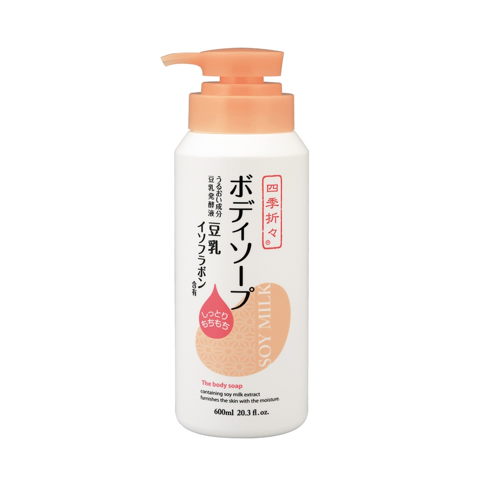 Sữa Tắm Chiết Xuất Đậu Nành 600ml Làm Dịu Da Shikioriori Soy Milk Body Soap