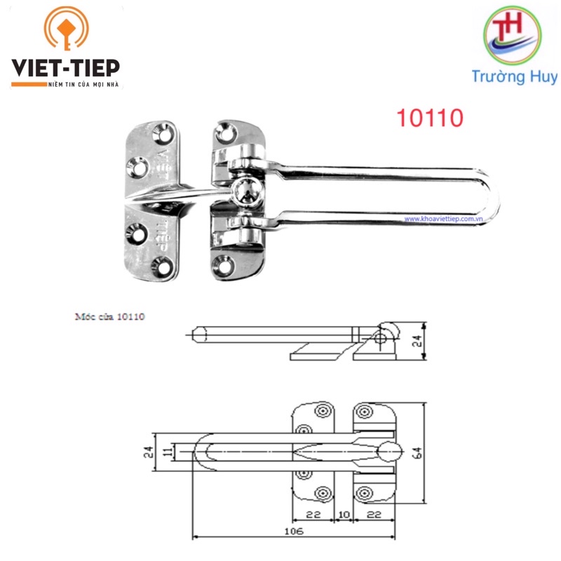 [chính hãng] Chốt an toàn, móc cửa Việt Tiệp 10110 - Bảo hành 1 năm