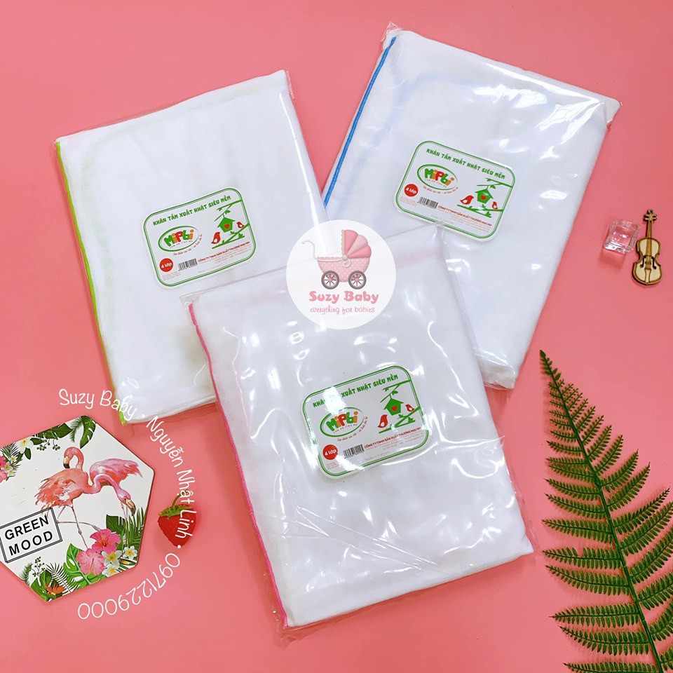 Khăn tắm xuất Nhật Mipbi 100% cotton tự nhiên siêu mềm