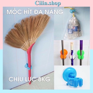 B010 Kẹp treo dụng cụ vệ sinh, kẹp treo dồ đa năng chịu lực tốt có móc gắn tường T1.