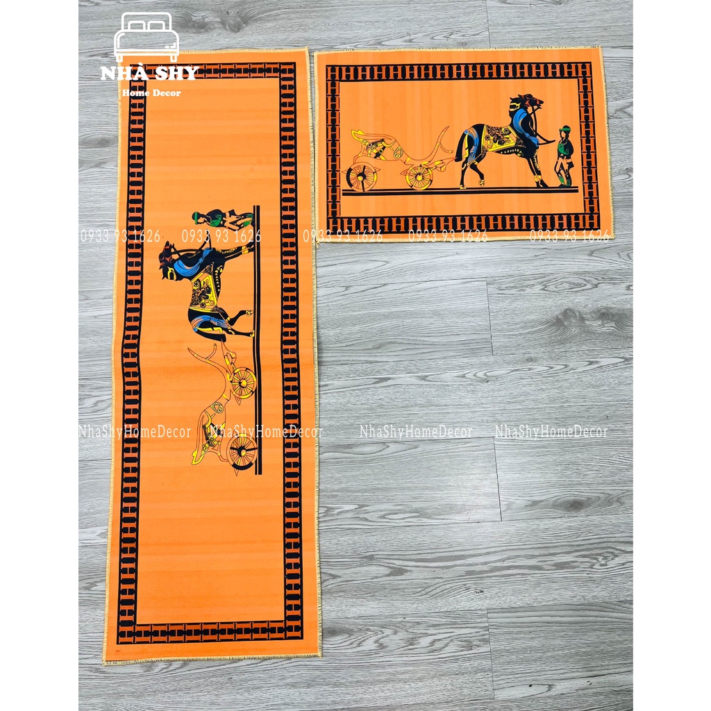 Thảm Bếp Bộ Đôi - Lót Chân Chống Trượt - SET 2 CÁI ĐẾ DÀY HÀNG CAO CẤP : 40x60cm và 40x1m2