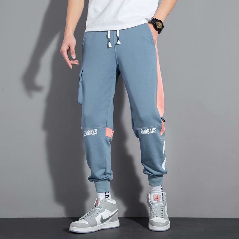 M-3XL Loose Cargo Pant Ready Stock men Casual Straight blue trousers Off-road pants