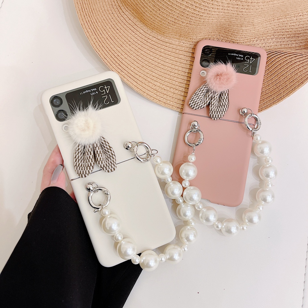 Ốp điện thoại nắp gập chống sốc có dây đeo tay cho Samsung Galaxy Z Flip 3 5G ZFlip3
