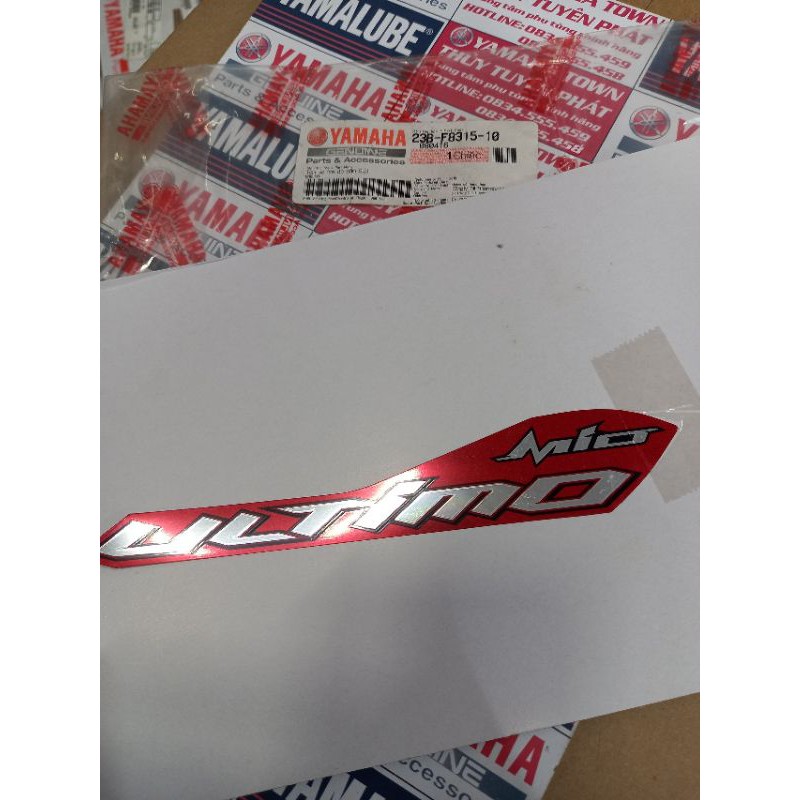 Tem xe đỏ sẫm Mio UTIMO chính hãng yamaha