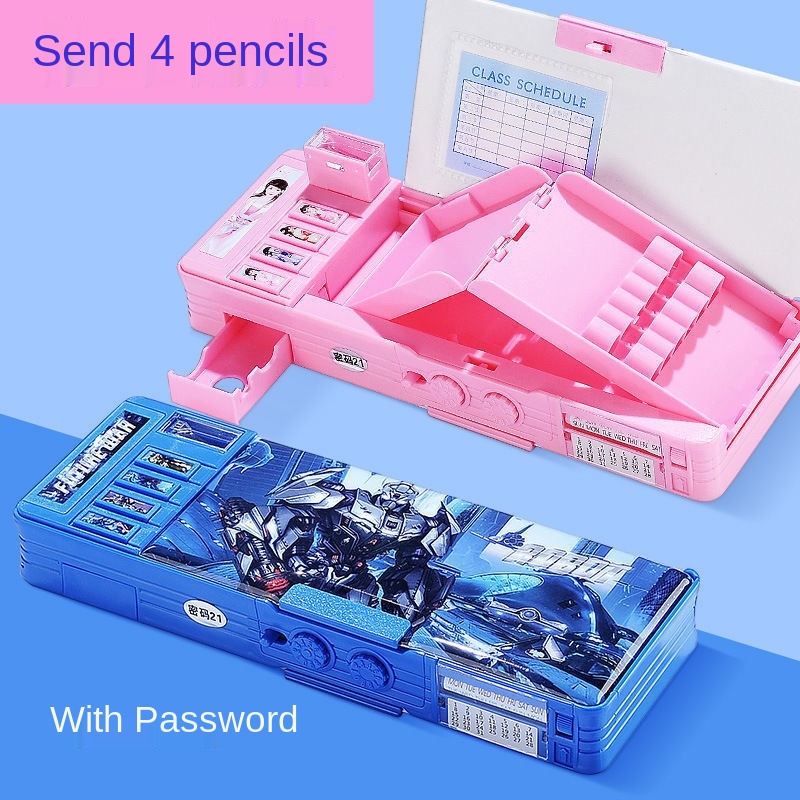 Hộp đựng bút bằng nhựa đa năng có mật khẩu dành cho học sinh tiểu học 1 tuổi
