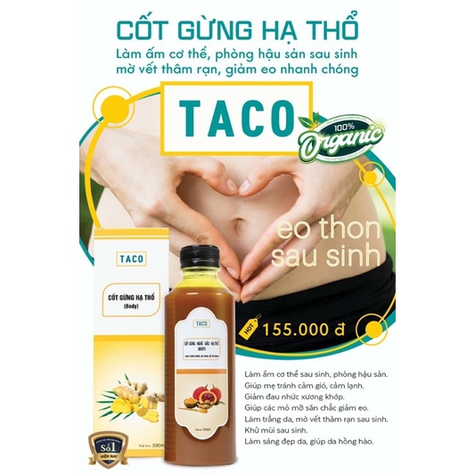 Cốt gừng hạ thổ TACO 330ml-Dành cho Body