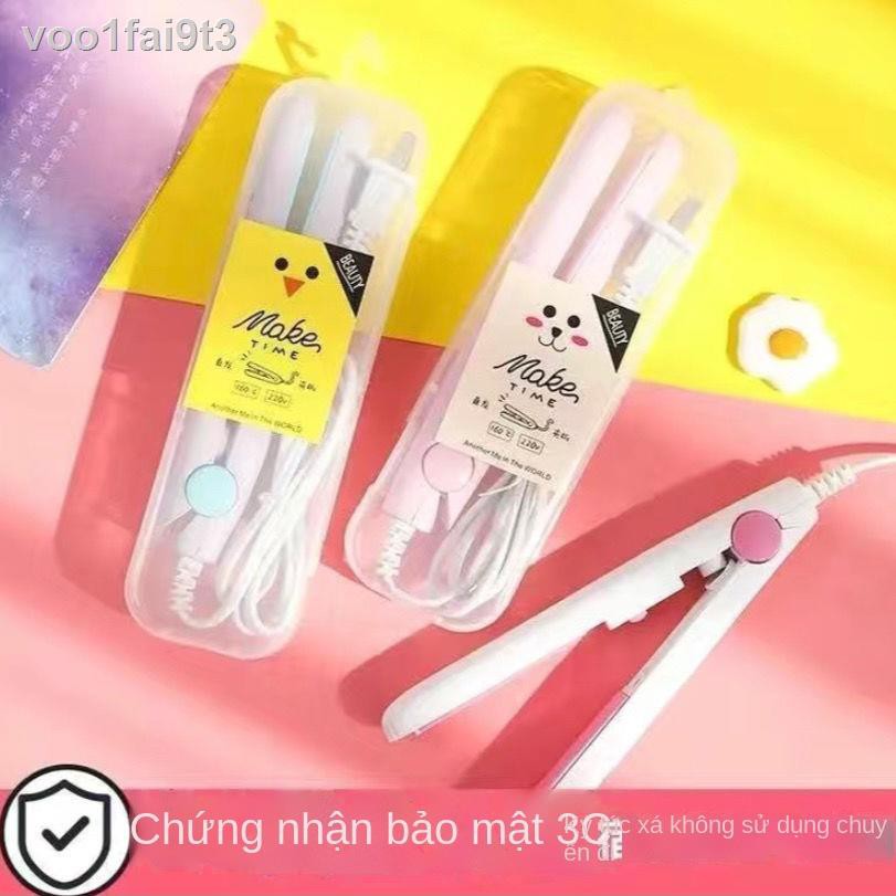 ✁❃Nẹp điện sinh viên mini cuộn thẳng đa năng làm tóc không tổn thương khóa bên trong đầu hoa lê dễ dàng