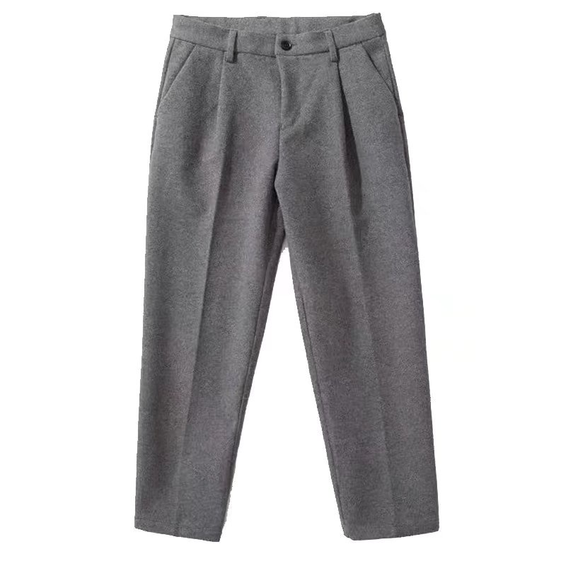 Quần dài đến mắt cá chân dáng ôm ống côn vải len cột dây phong cách Hàn Quốc thời trang thu đông thường ngày cho nam