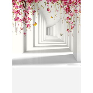 3C 5x7FT Art Corridor Flowers Backdrop Studio Photography Wedding Background Pr