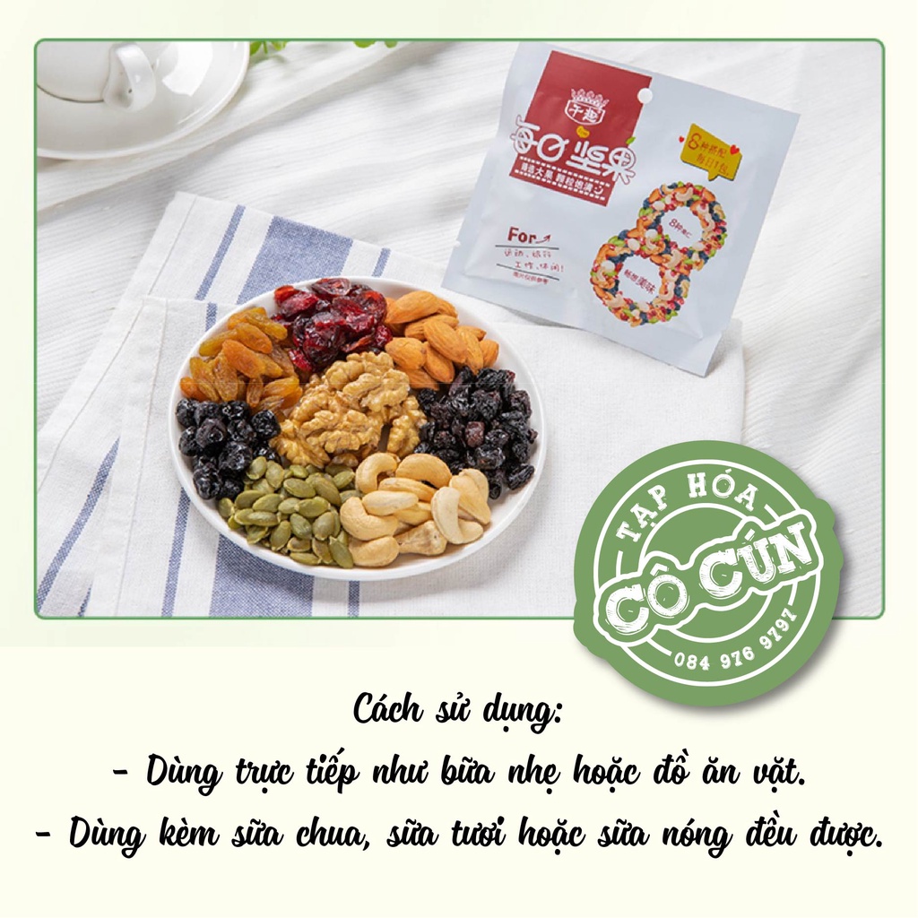 Túi ngũ cốc nhỏ mix 8 loại quả hạt dinh dưỡng, tiện lợi