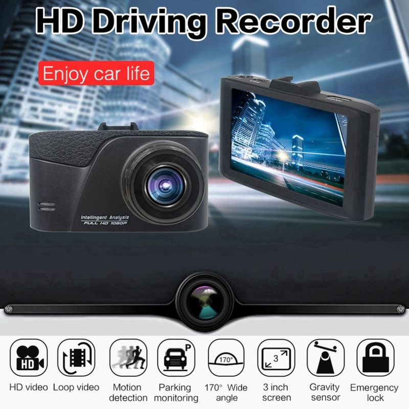 Camera Hành Trình Xe Hơi Xoay 170 Độ Hỗ Trợ Quay Ban Đêm