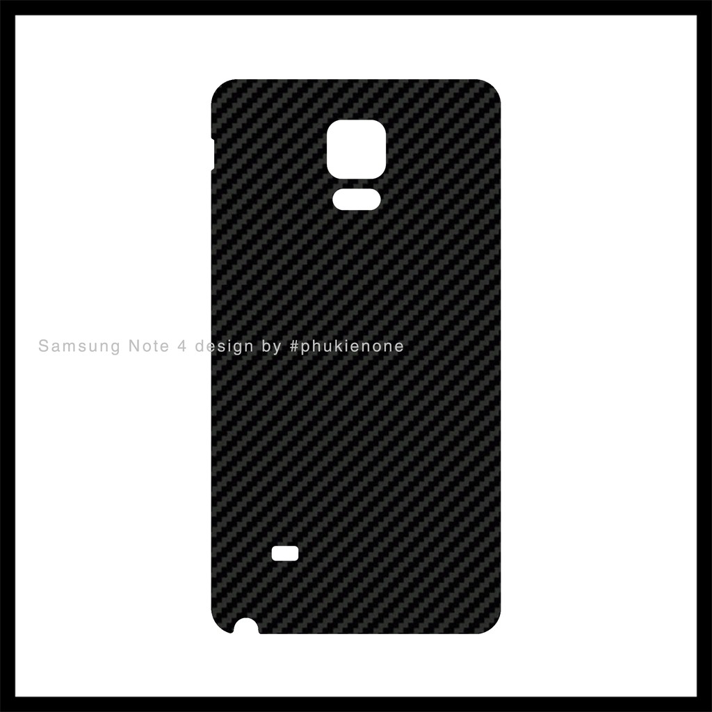 Decal dán lưng Samsung Note 4 carbon đen