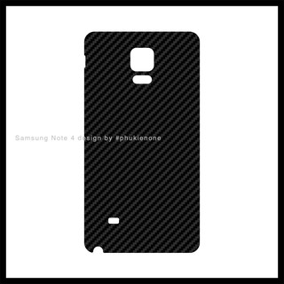 Decal dán lưng Samsung Note 4 carbon đen