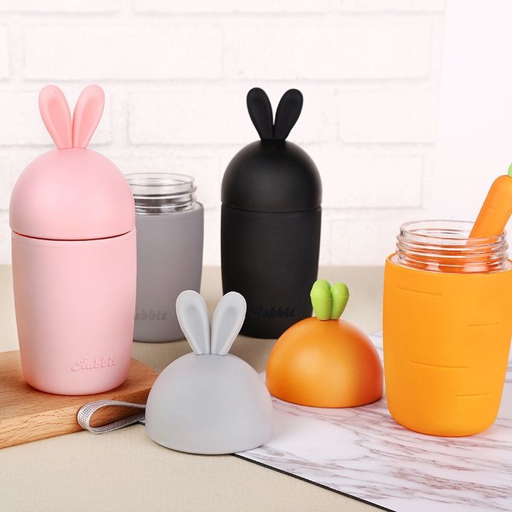 Bình đựng nước G01 hình thỏ dễ thương, xinh xắn, chất liệu cao cấp an toàn cho sức khỏe