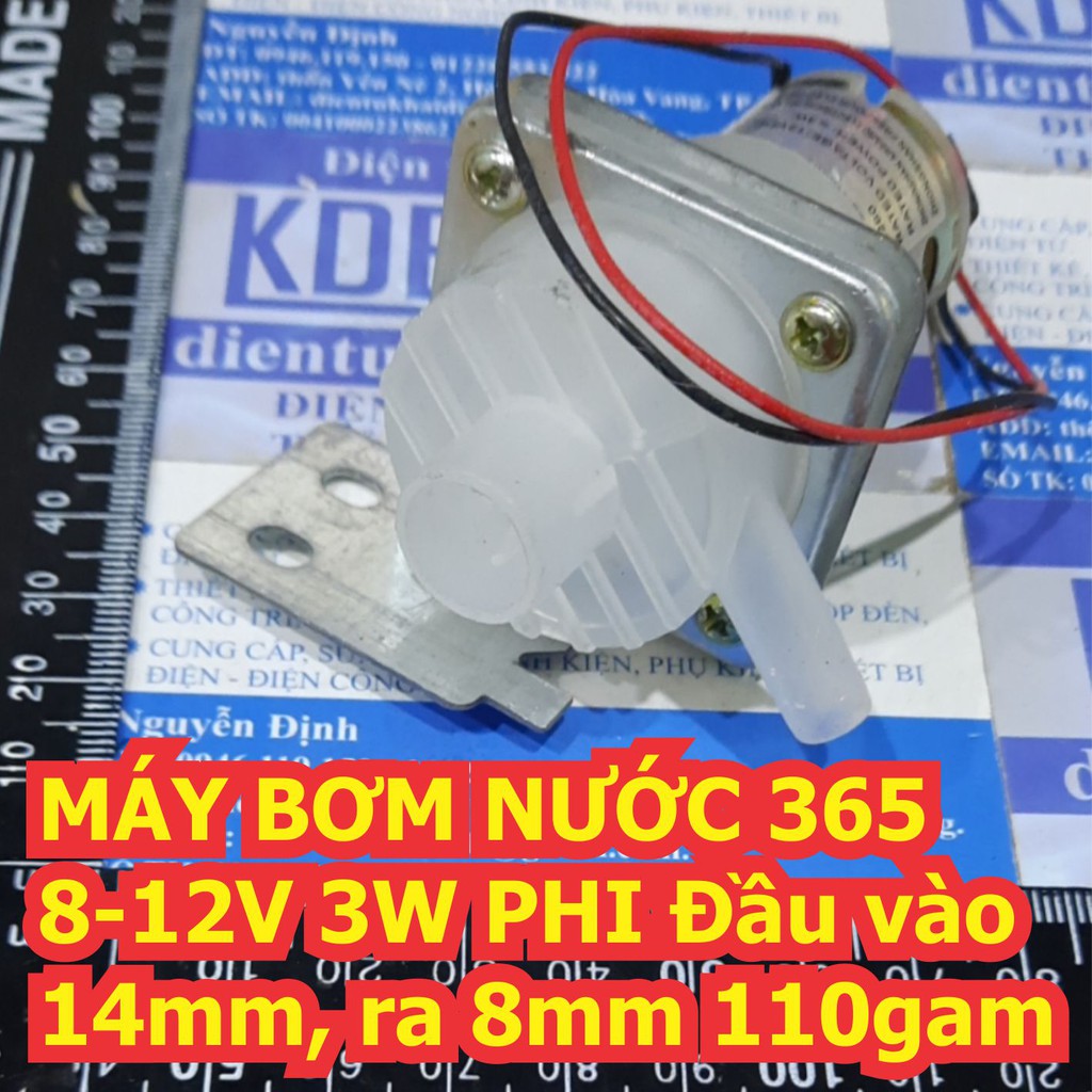 MÁY BƠM NƯỚC 8-12V PHI Đầu vào 14mm, ra 8mm kde3074