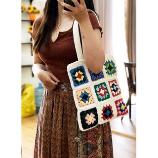 Túi tote handmade móc len sợi