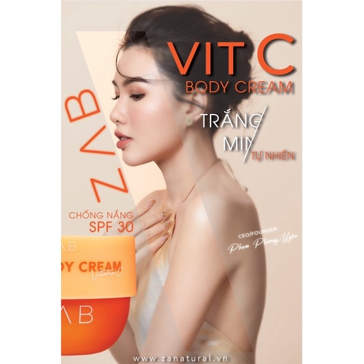 Body cam VIT C CREAM ZAB (tặng kèm tắm trắng RETINOL)