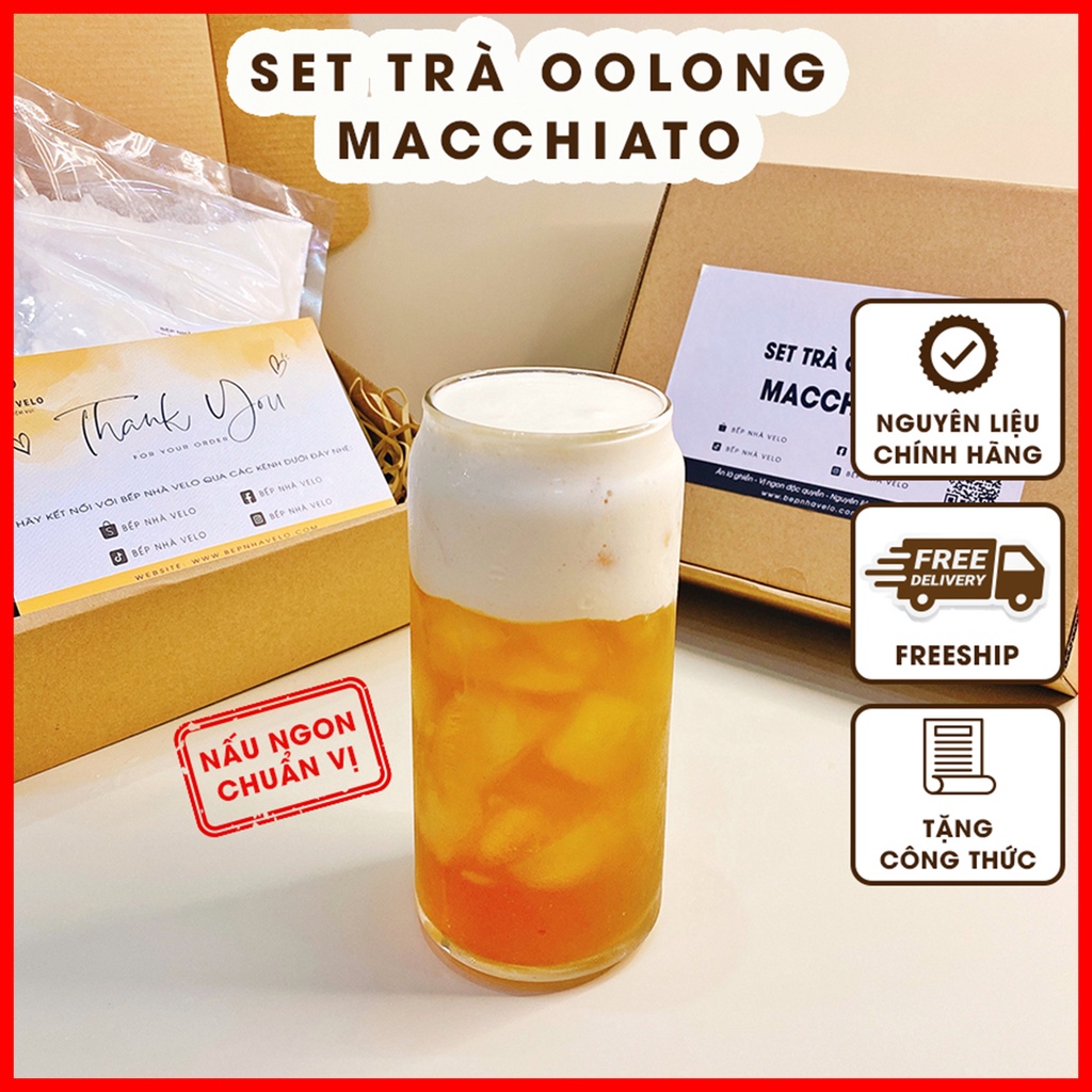 Set Trà OoLong Macchiato - Kem Cheese - Nấu được 15ly Chuẩn Vị