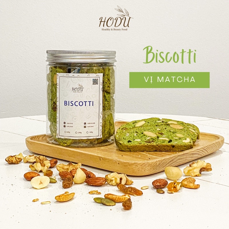 500g Biscotti trà xanh nguyên cám, bánh ngũ cốc nướng ăn kiêng không đường | HODU - Thế giới đồ ăn healthy