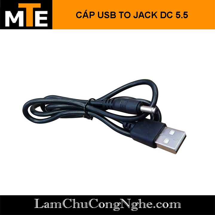 Cáp USB to Jack DC 5.5*2.1mm Đực