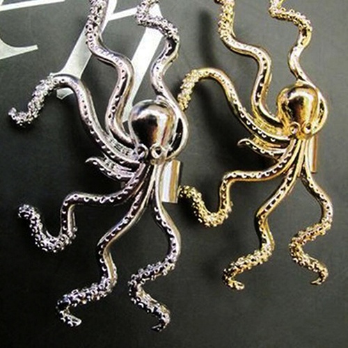 Bông tai kẹp vành tai hình bạch tuộc độc đáo thời trang cho nữ