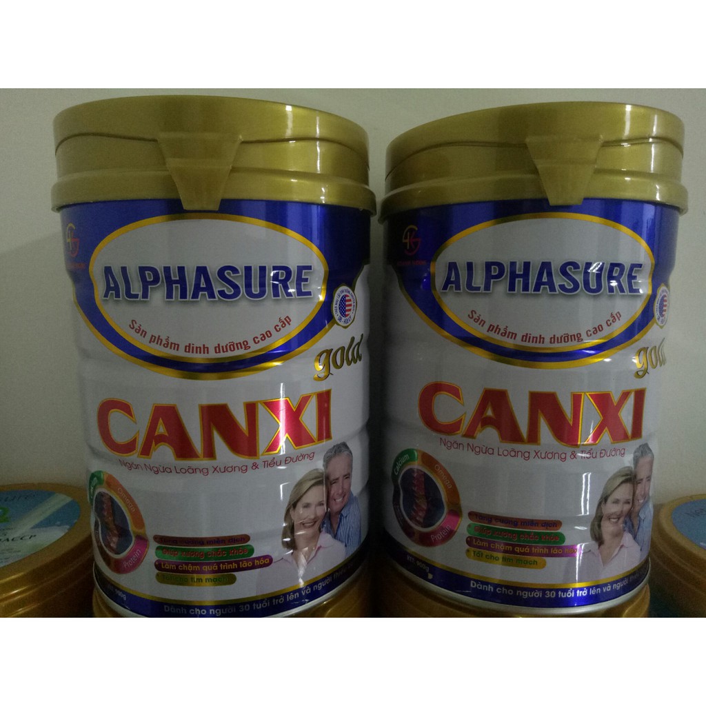 [COMBO 2 HỘP] SỮA CANXI DÀNH CHO NGƯỜI GIÀ 900GR - Sữa Alphasure Gold canxi 900g