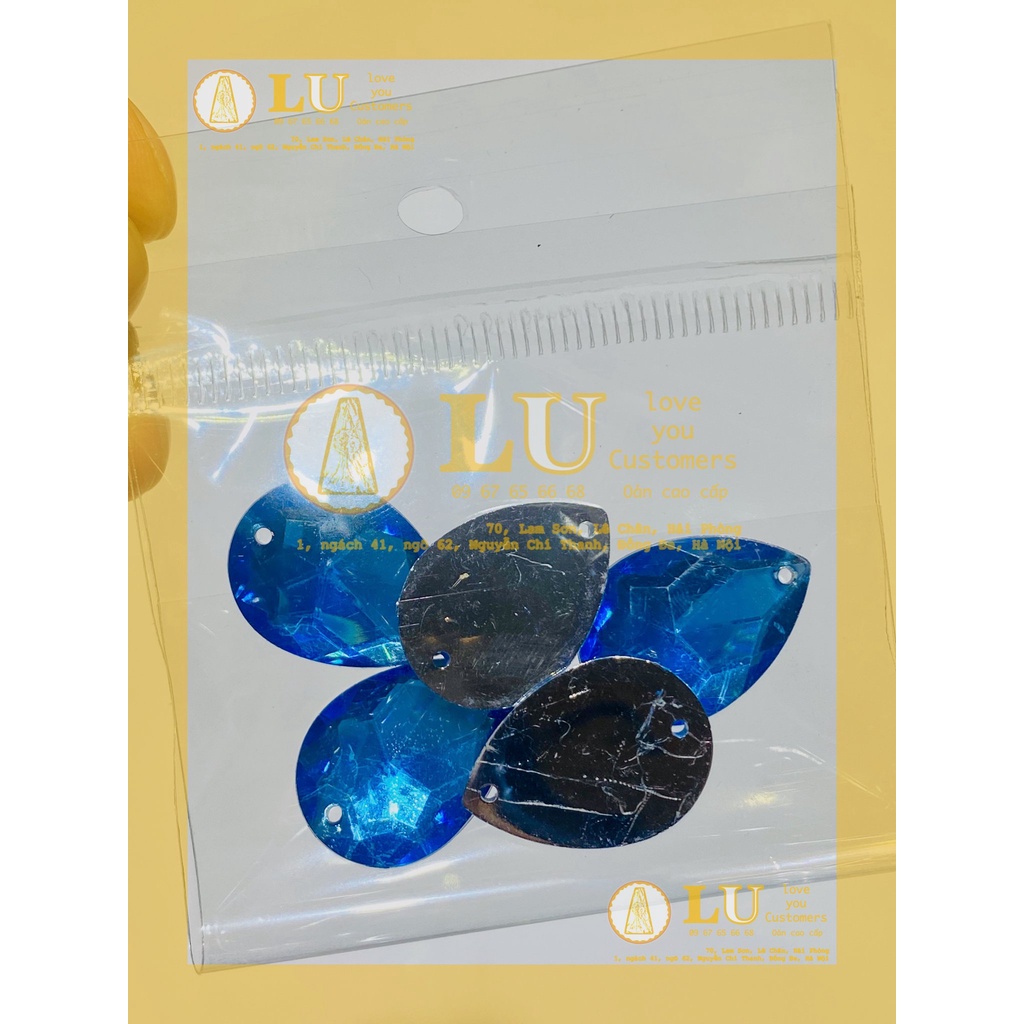 1 túi Đá giọt nước cỡ đại 18*25 trang trí oản giỏ hoa quà Noel | LU