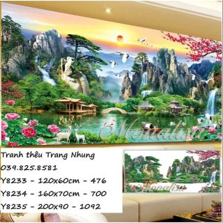 Tranh gắn đá phong cảnh Sơn thủy hữu tình Y8233-35