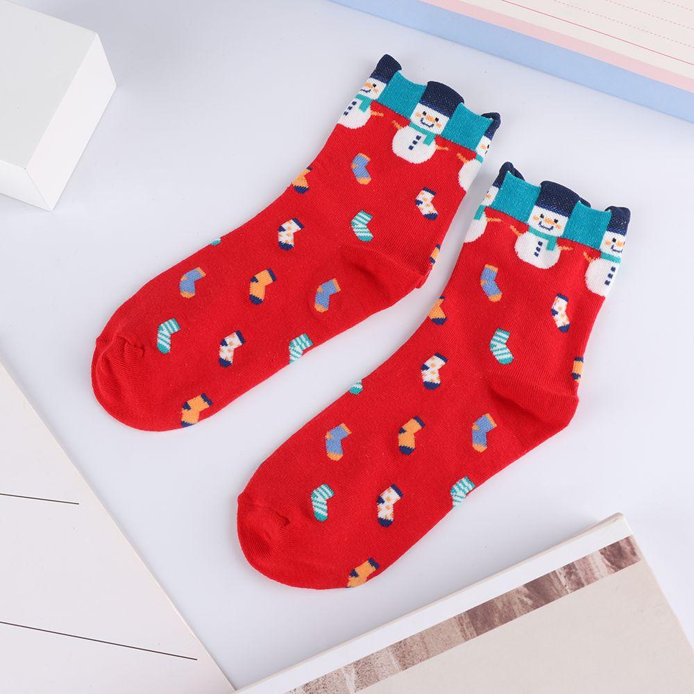 Vớ Cotton Nhiều Màu Sắc Họa Tiết Giáng Sinh Dễ Thương Cho Nữ