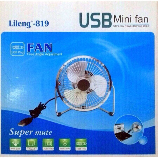 [LOẠI LỚN-20CM] Quạt lồng sắt làm mát nguồn USB (loại lớn 819) Đen & Xanh, Quạt để bàn mini siêu mát 3 cánh to, quạt USB | BigBuy360 - bigbuy360.vn