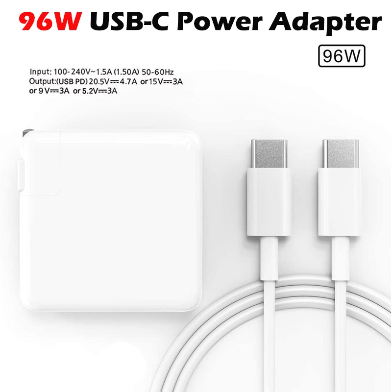 Bộ chuyển đổi nguồn USB-C 96W và cáp sạc USB-C Tương thích với Macbook air pro
