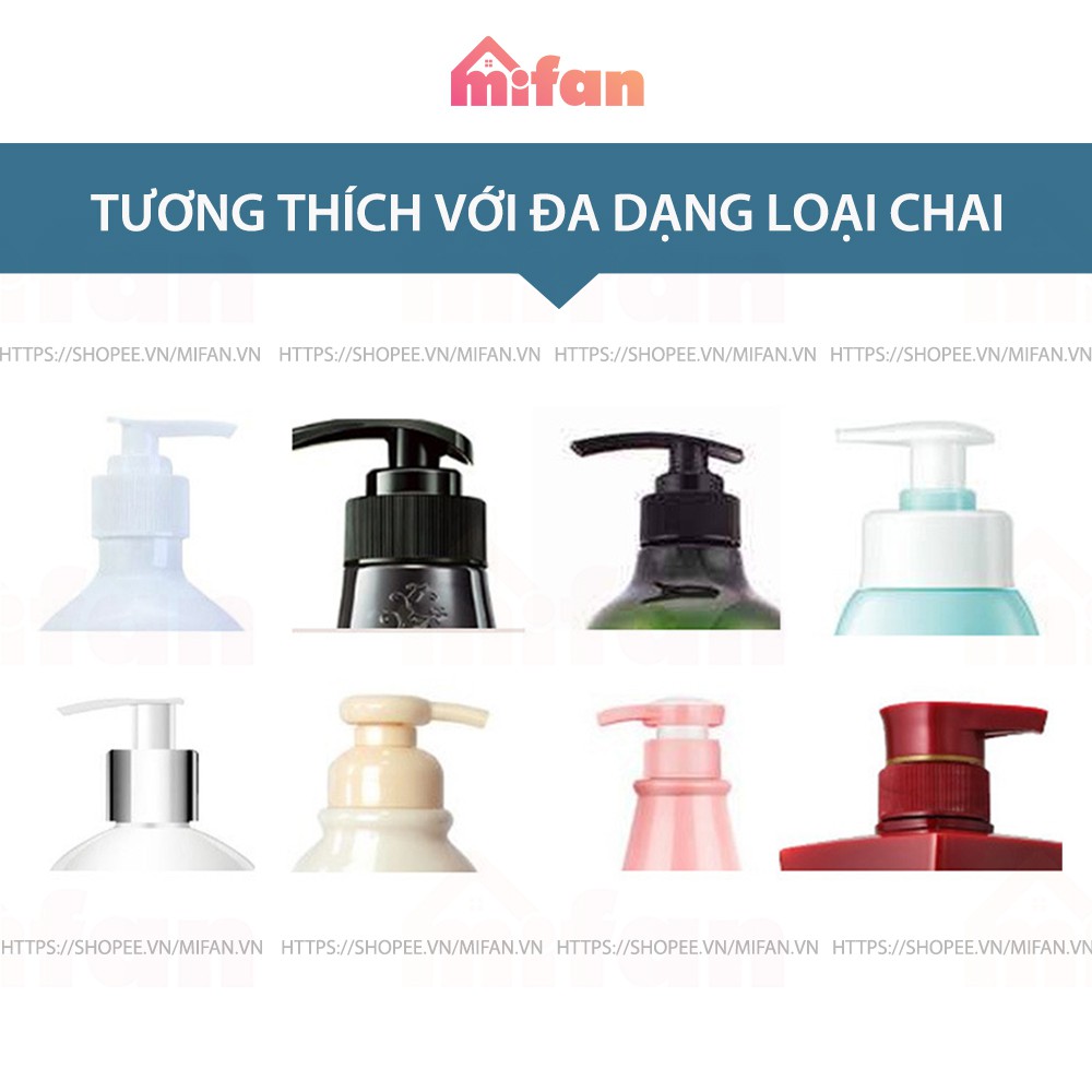 Móc Dán Tường Treo Chai Dầu Gội Đầu, Sữa Tắm, Nước Rửa Tay - Nhựa ABS cao cấp, Miếng Dán Siêu Dính Chịu Lực - MIFAN