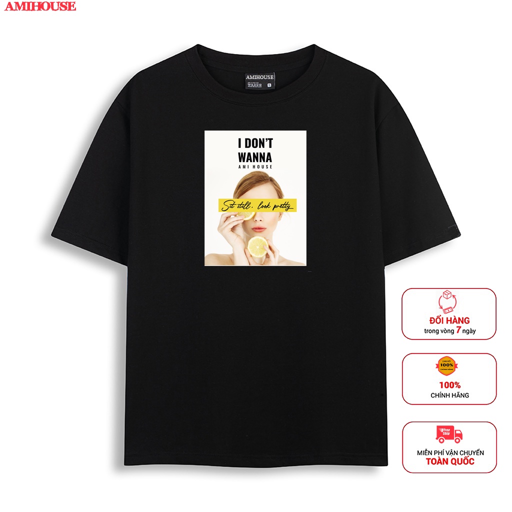 Áo thun AMIHOUSE tay lỡ nữ form rộng chất cotton siêu mềm mịn