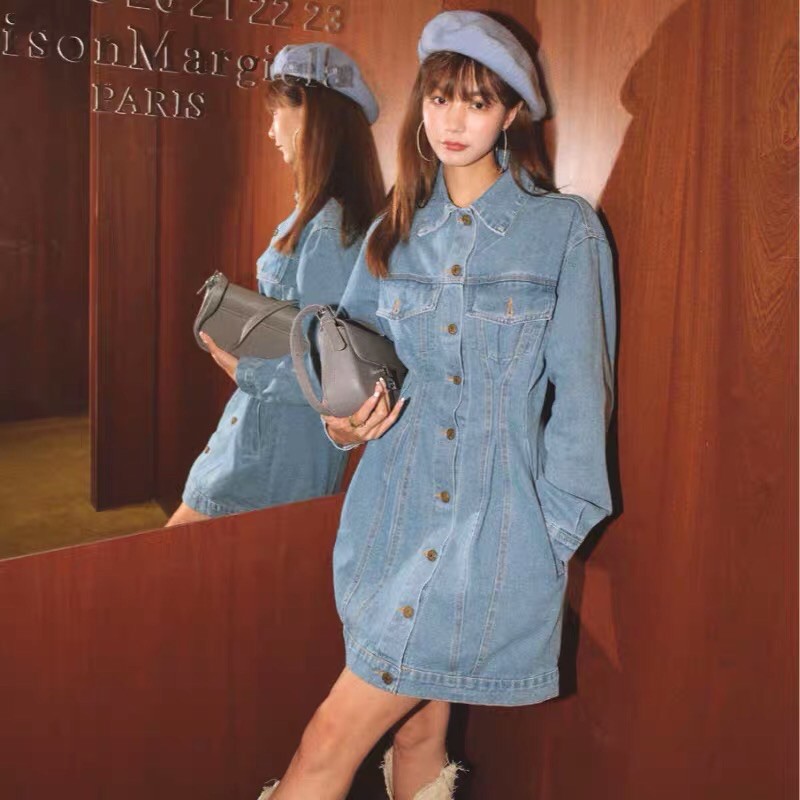 Đầm jeans ngắn tay dài Blunt Dress