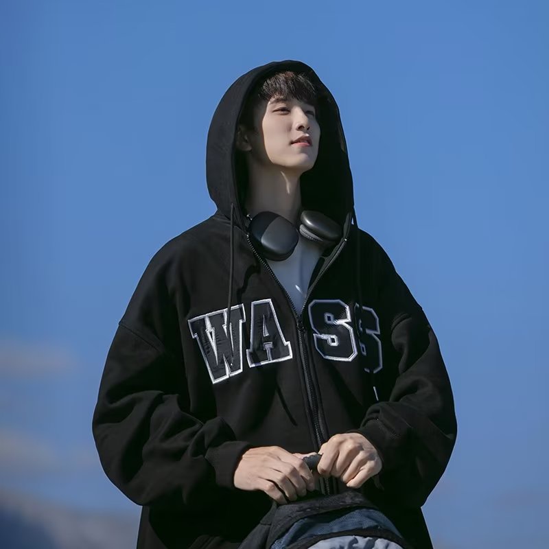 Unisex áo khoác hoodie dây kéo simple áo hoodie form rộng quốc áo hoodie zip thời trang hàn áo hoodie nam nữ