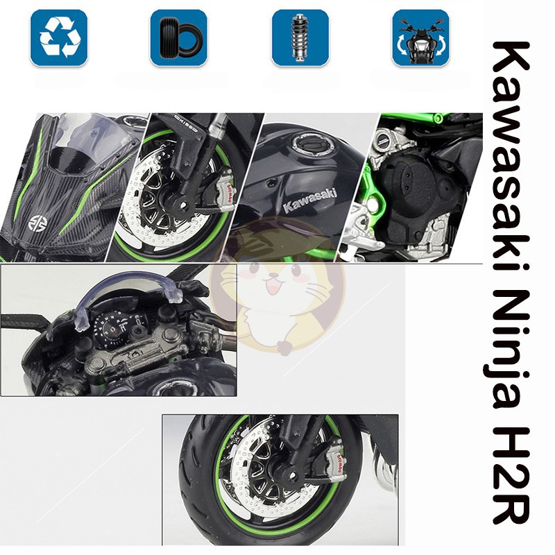 Maisto Mô Hình Xe Mô Tô Kawasaki Ninja H2R Tỉ Lệ 1: 18