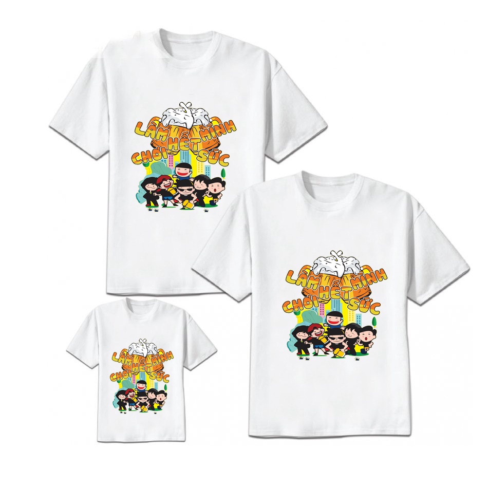 Áo nhóm lớp nam nữ dễ thương cho đồng đội làm hết mình chơi hết sức cotton co giản thoải mái