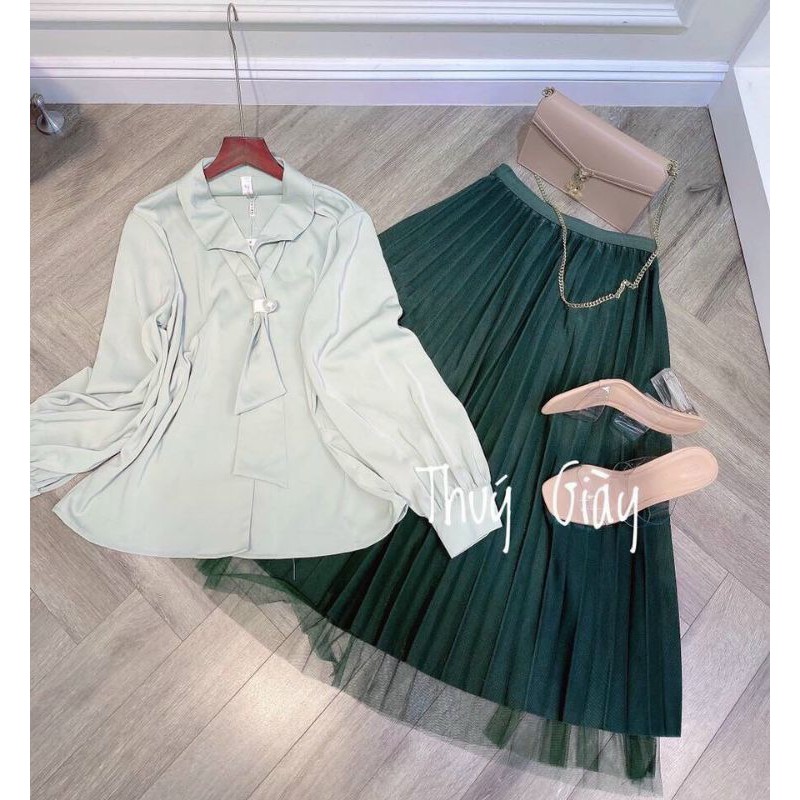 Chân váy xếp ly dài 2 lớp sang chảnh QC Hàng Sẵn | BigBuy360 - bigbuy360.vn