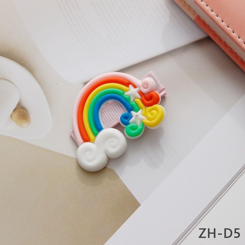 Kẹp Tóc Nhựa Hình Cầu Vồng Dễ Thương Cho Bé Gái