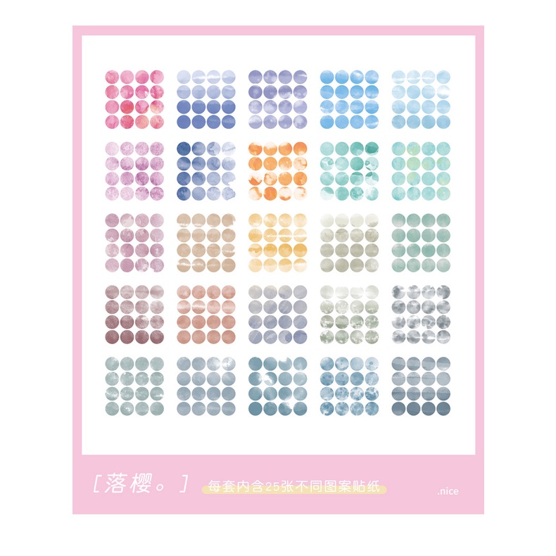 Sticker 25, 100 tấm trang trí sổ tay với 25 kiểu họa tiết hình học, hình dán sticker cute