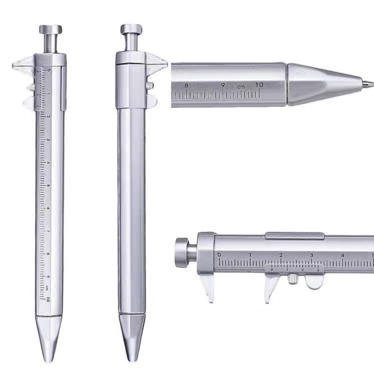 Bút Bi Hình Thước Kẹp Cơ Khí 10cm mực  xanh tiện dụng
