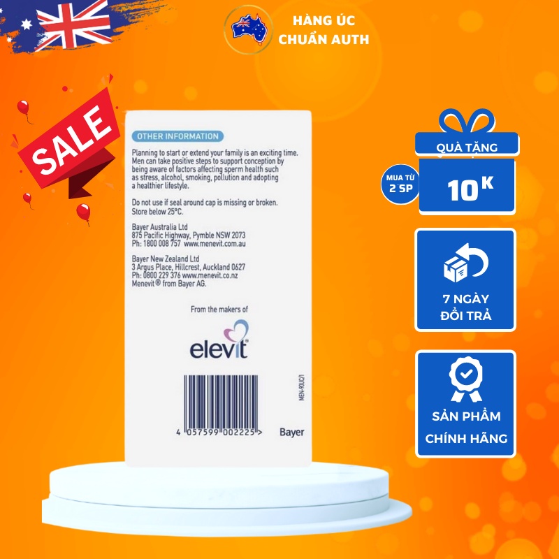 Viên uống Bổ sung Vitamin sau sinh của Úc Elevit Breastfeeding Multivitamin 60 viên