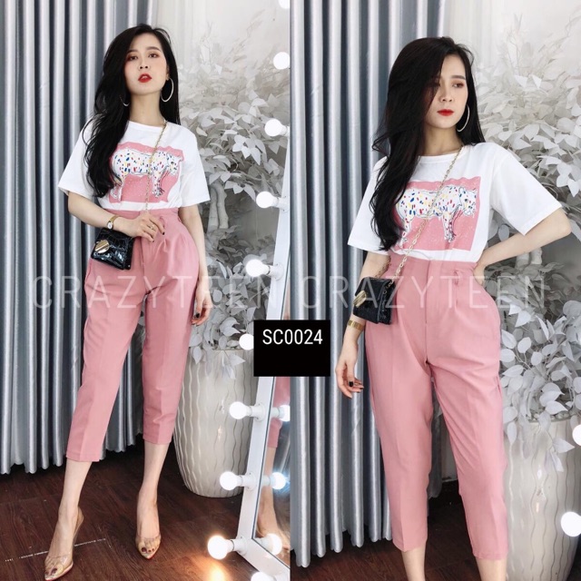 [ Mã FAMAYWA2 giảm 10K đơn 50K] Sét bộ thun in tay ngắn phối cát hàn