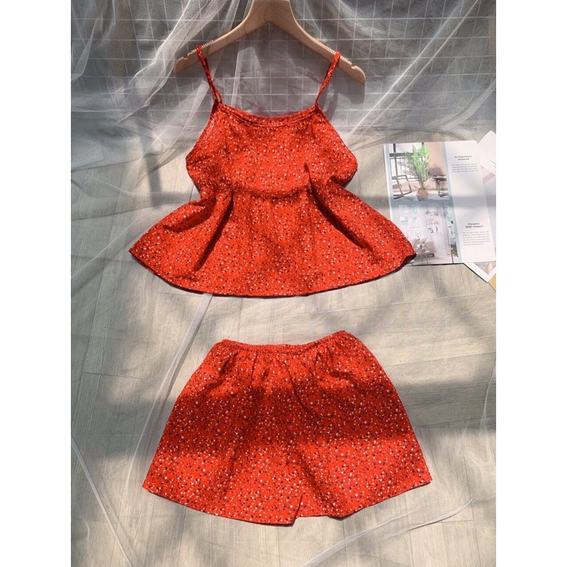 Bộ lụa bông 2 dây mặc nhà mát | BigBuy360 - bigbuy360.vn