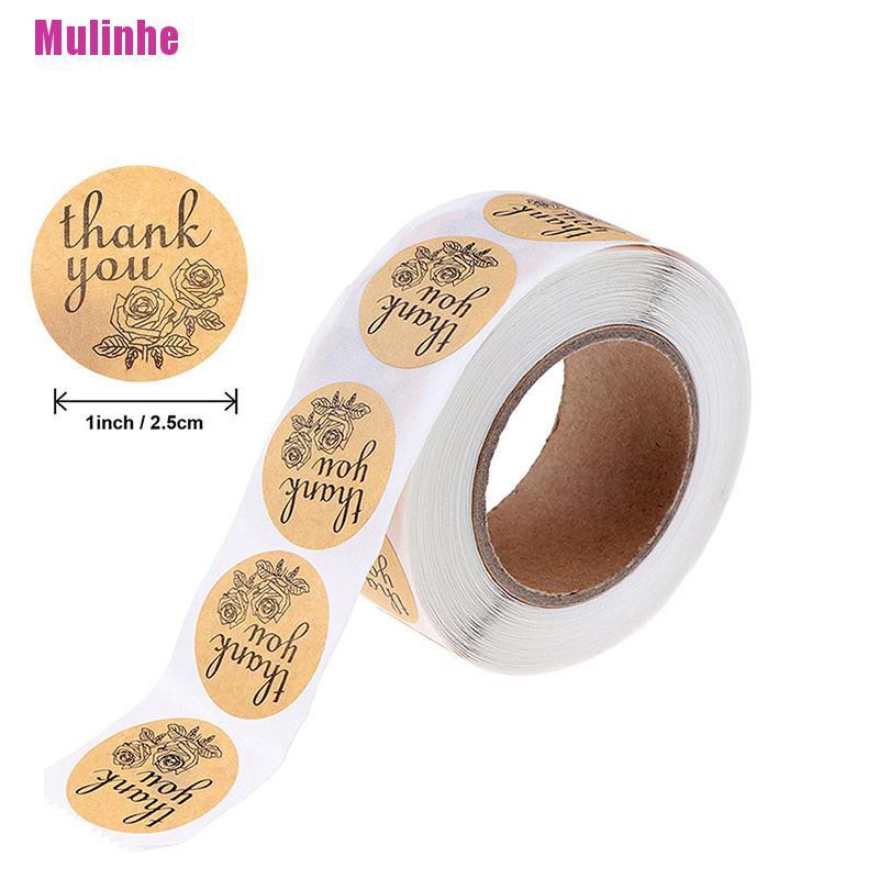 Cuộn 500 Miếng Dán In Chữ Thank You Độc Đáo Trang Trí Gói Quà Tiện Dụng