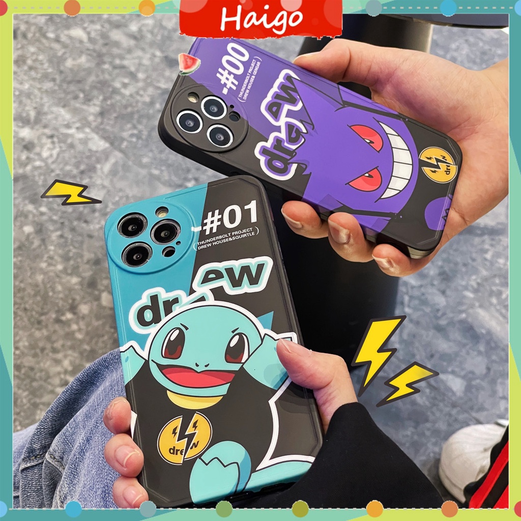 Ốp Điện Thoại Nhựa Cứng In Hình Pokemon Vẽ Cho iPhone14 13 12 Mini 11 PRO MAX 6 / 6s 7 / 8plus SE2 X / XS XR XSMAX #Hg5127