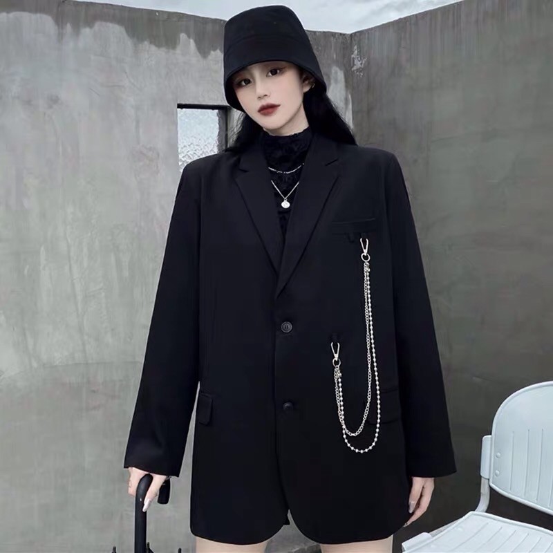 ODER ÁO VEST SUÔNG RỘNG TẶNG KÈM DÂY XÍCH ULZZANG | BigBuy360 - bigbuy360.vn