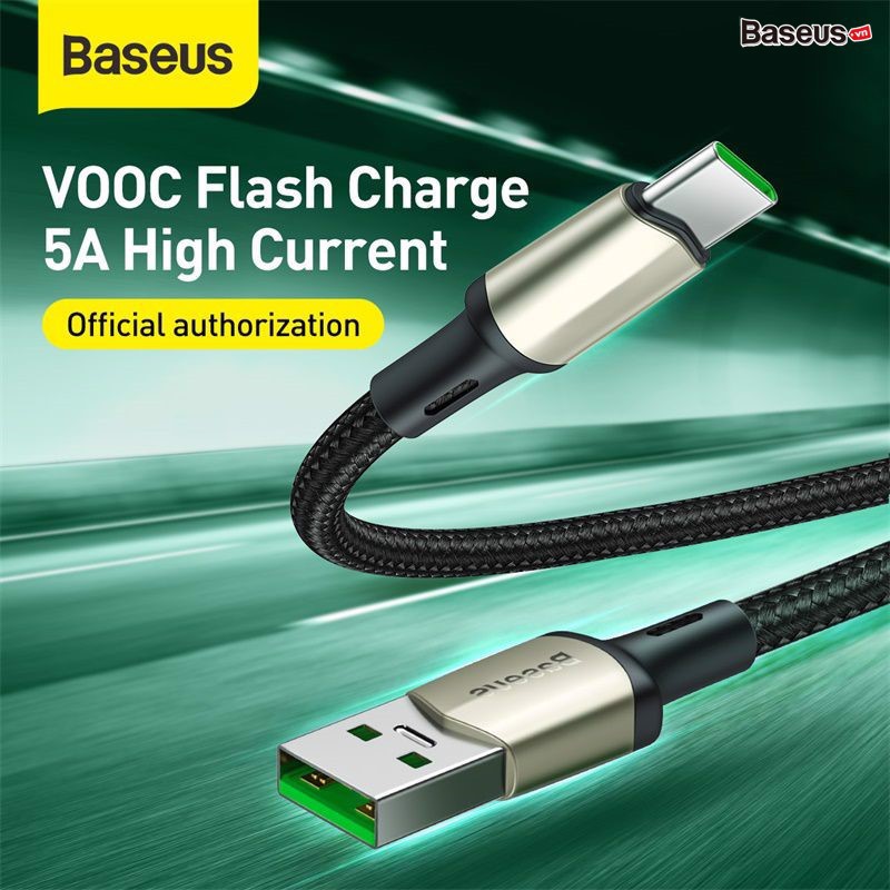 Cáp sạc nhanh Type C Baseus Cafule (hỗ trợ sạc nhanh VOOC cho OPPO và Quick Charge)